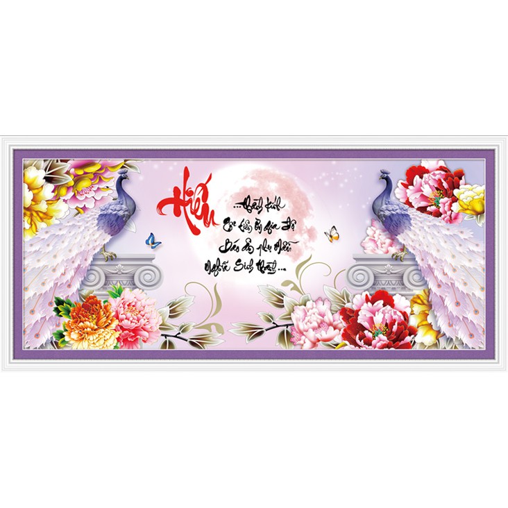 Tranh Đính Đá CHỮ HIẾU (ĐÁ ABC CAO CẤP). Kích Thước: 94cmx 50cm