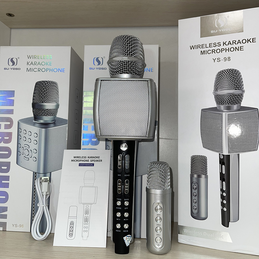 Micro Karaoke Bluetooth YS-98 Echo, Hiệu Ứng Đổi Giọng - Siêu Hút Tiếng, Hát Siêu Hay, Chống Hú Siêu Tốt . Bảo Hành 12 Tháng