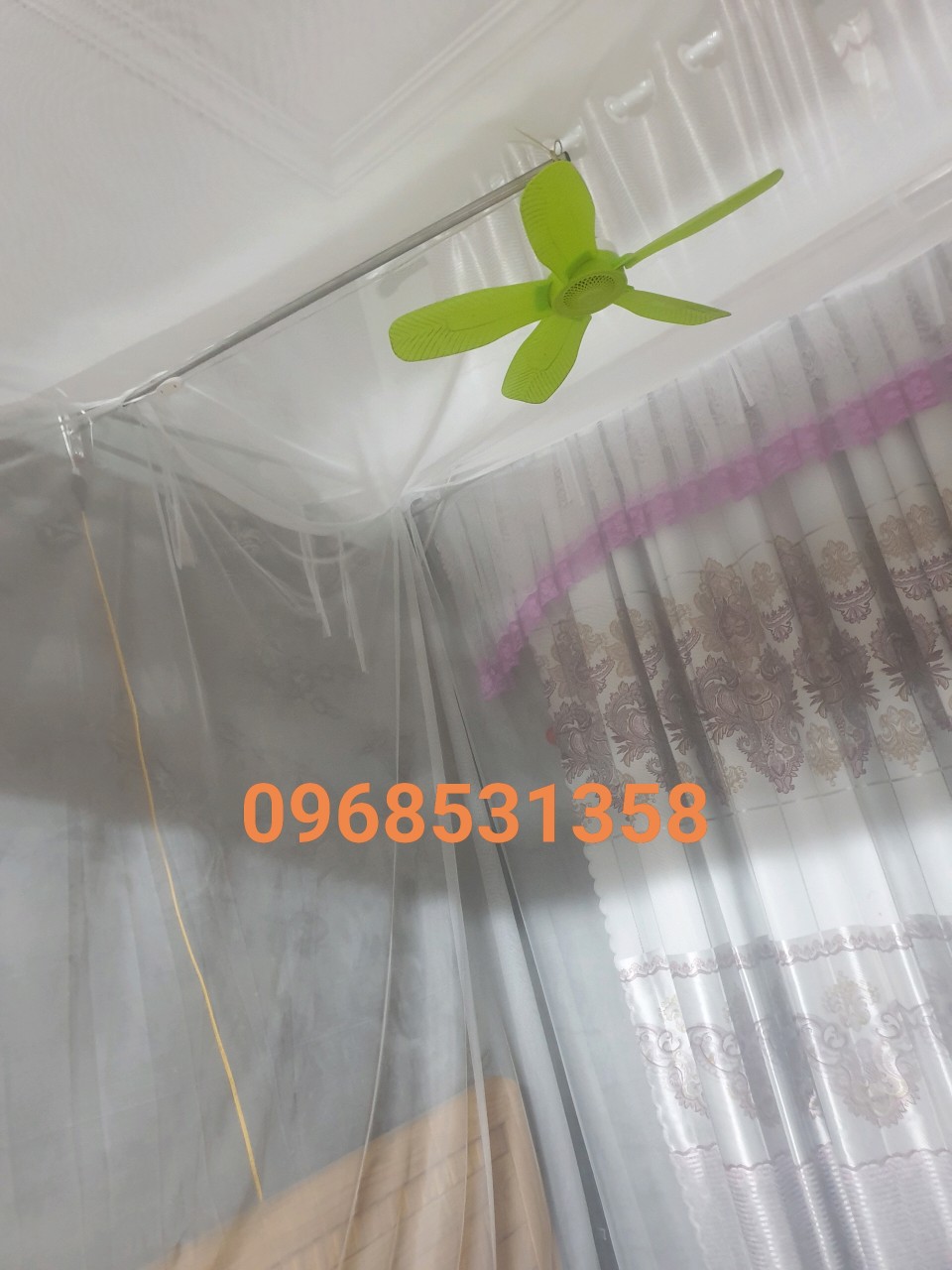(Tặng kèm vít nở) Thanh treo quạt màn Inox Tiến Đạt 201
