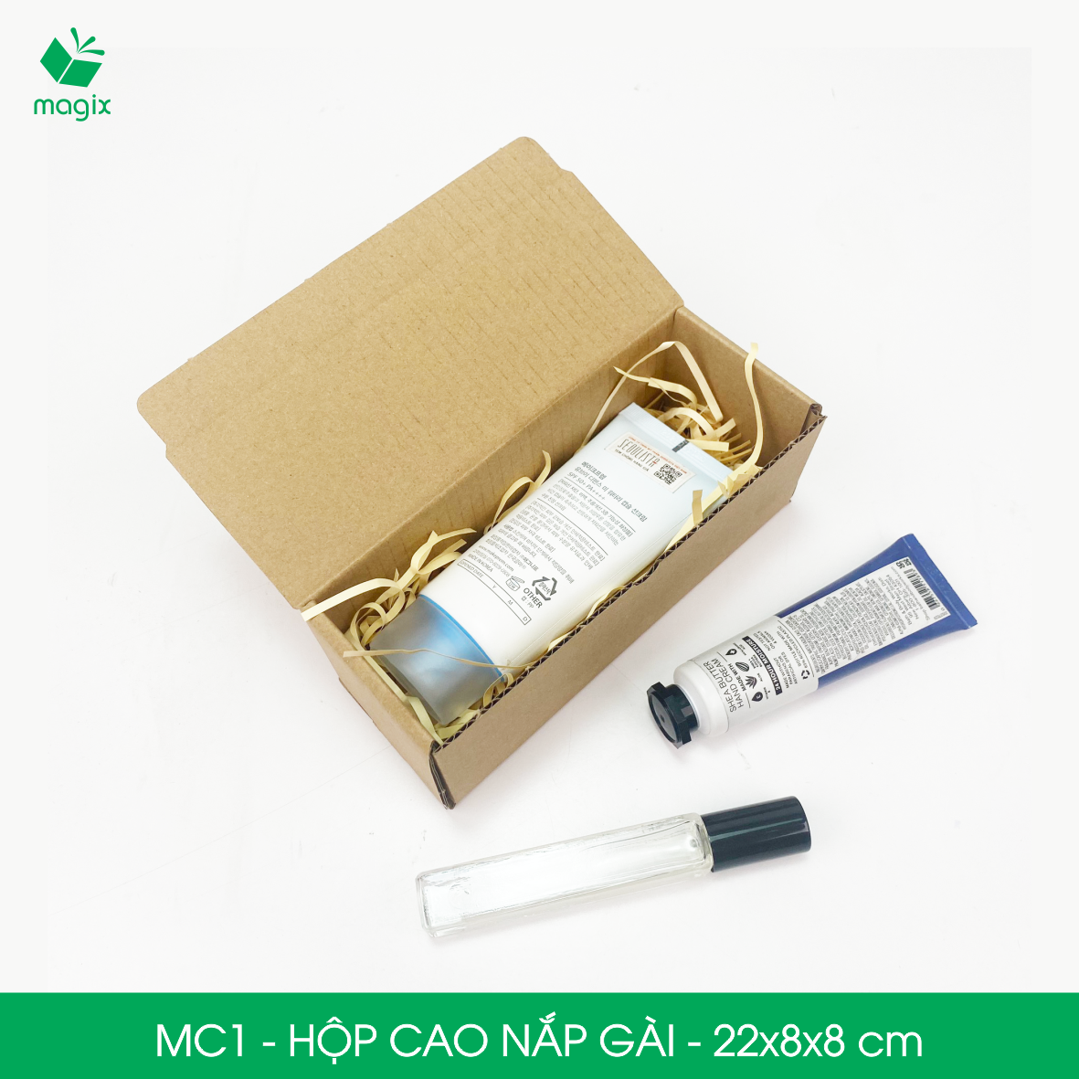 MC1 - 22x8x8 cm - 25 hộp cao - Hộp carton, hộp gói hàng, hộp nắp gài, hộp quà | Magix Packaging