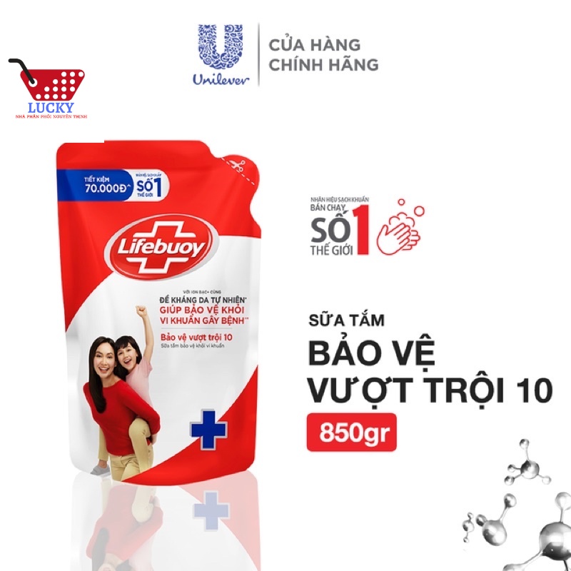 Sữa tắm Lifebuoy 800g bảo vệ khỏi vi khuẩn ,bảo vệ vượt trội