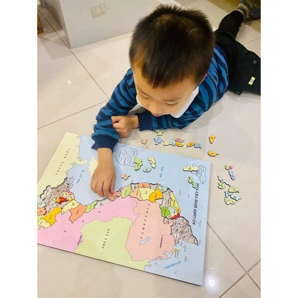 Lắp ghép bản đồ gỗ Việt Nam A3