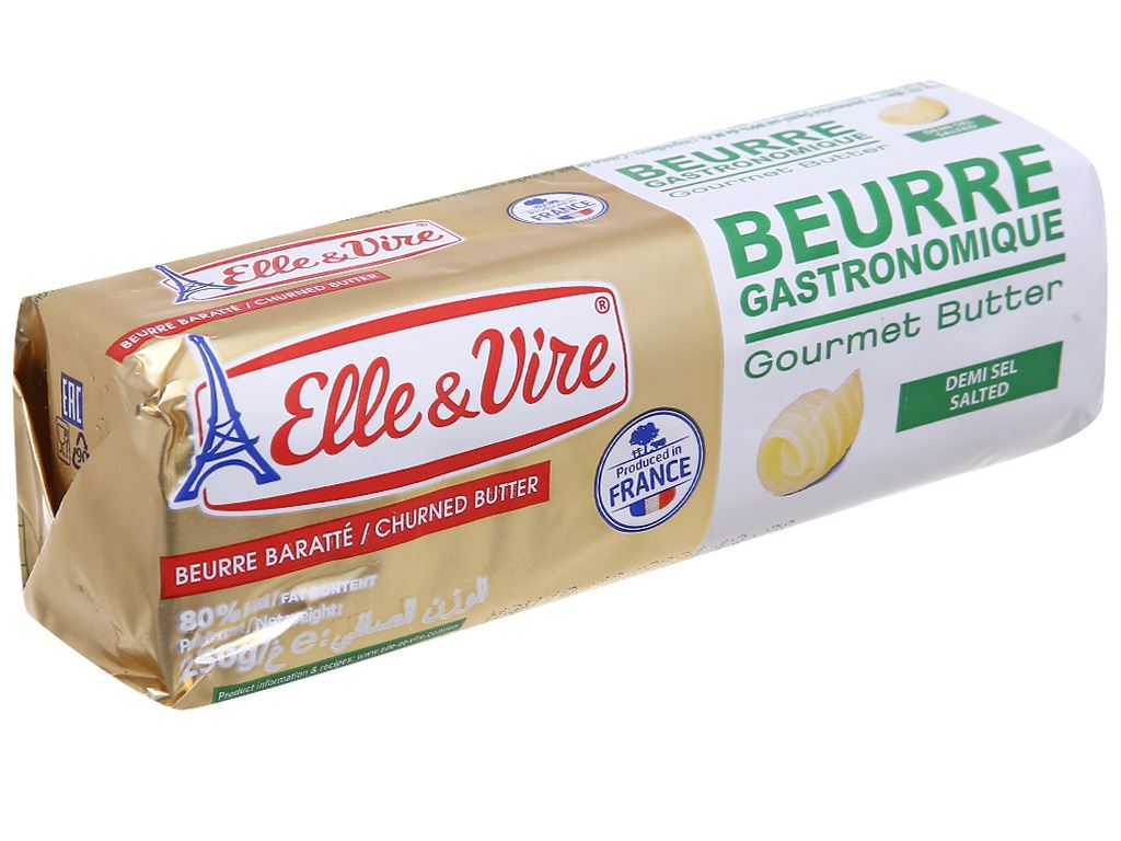 Bơ cuộn mặn Elle&Vire 80% béo - Thỏi 250gr