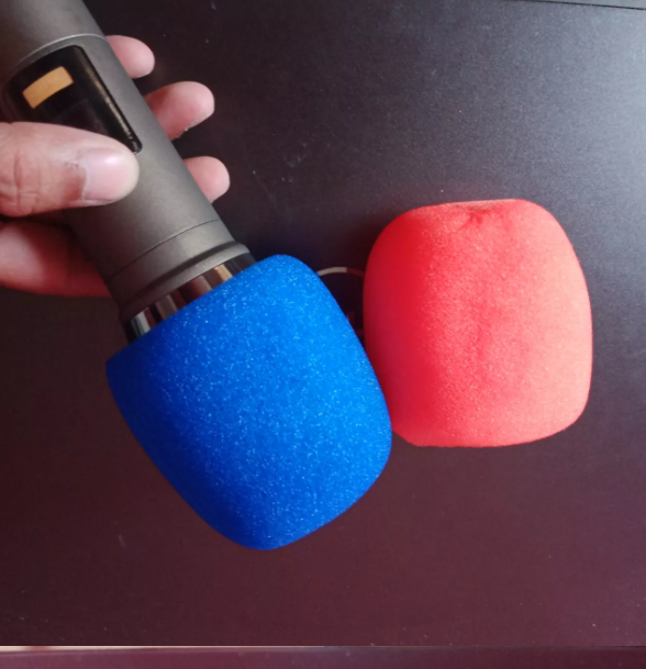 COmbo 2 Chống lăn micro karaoke và 2 Chụp đuôi chống lăn Kèm 2 Mút Xốp cho micro cao su dẻo bảo vệ tay micro