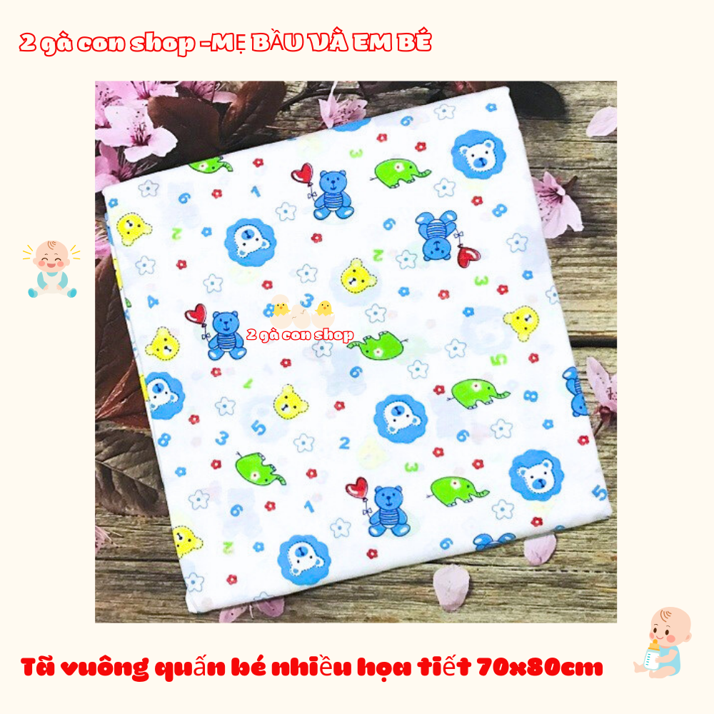 Tã vuông quấn bé KT 70x80cm cho bé sơ sinh