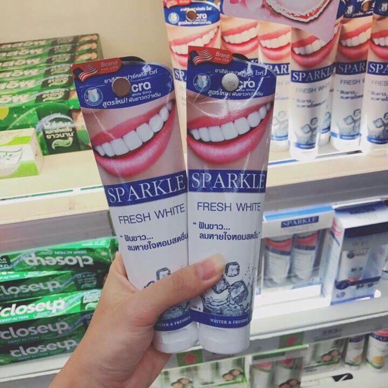 Kem Đánh Răng Thái Lan Sparkle Fresh White 100Gr Siêu Trắng Răng