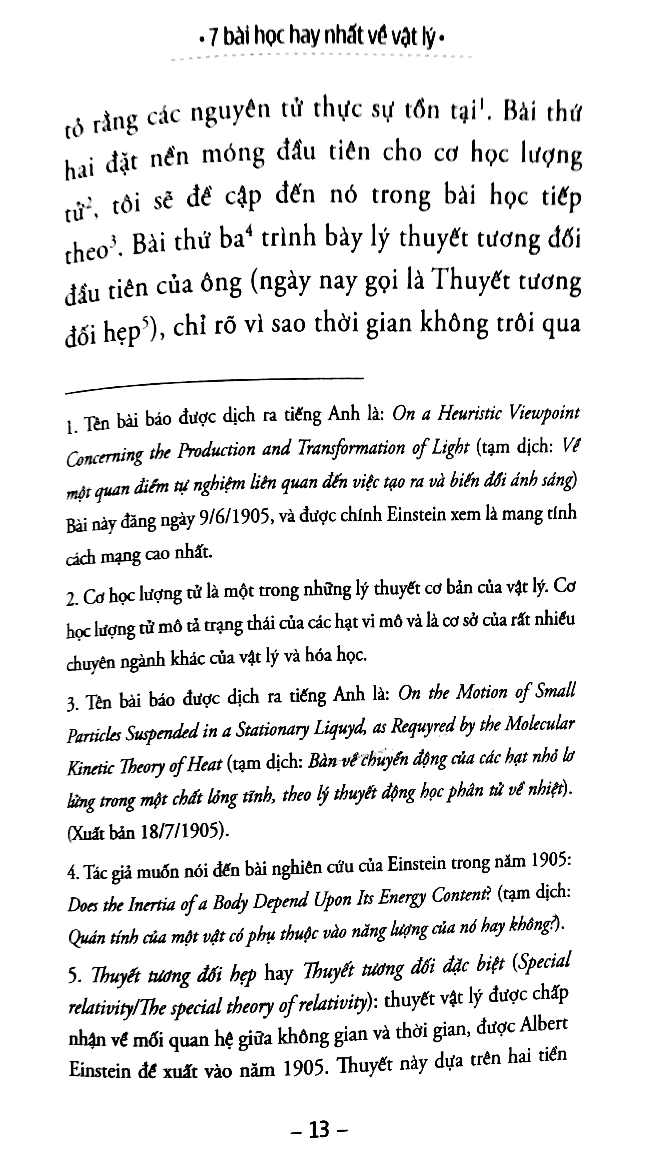 Fahasa - 7 Bài Học Hay Nhất Về Vật Lý (Tái Bản 2018)