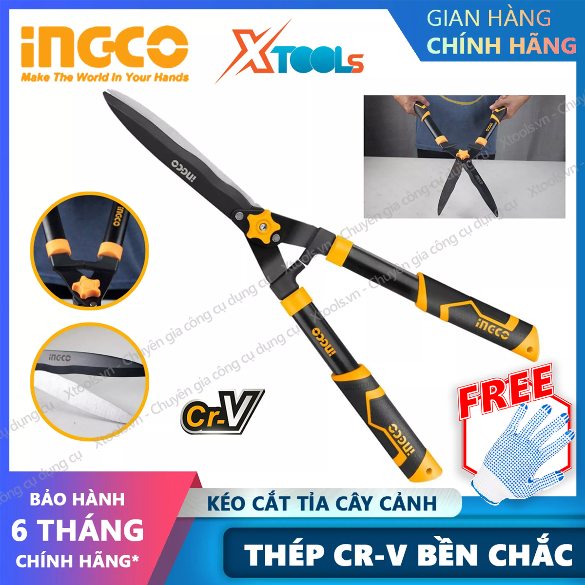 Pruning shears bonsai ingco HHS6301 23.5 "steel CR-V Teflon coatings anti-rust super sharp, tree ornamental gardening [xsafe] [XTools]