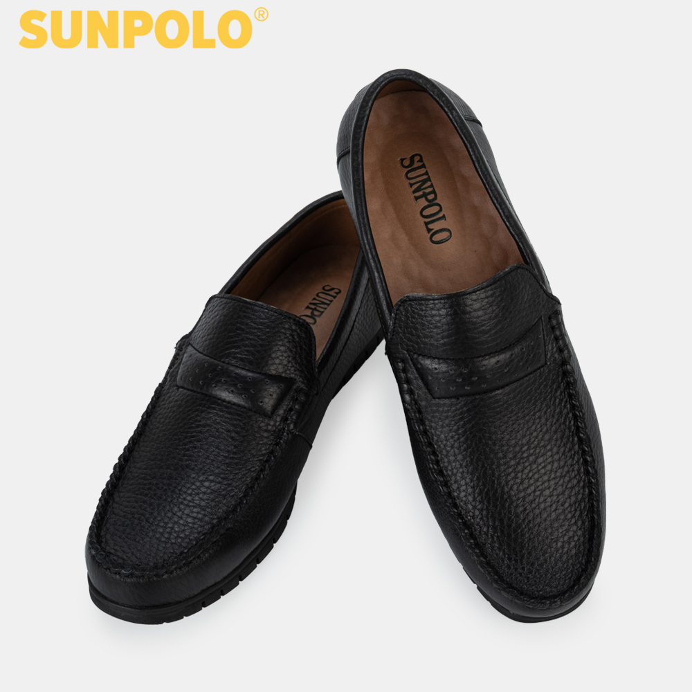 Giày Lười Nam Da Bò SUNPOLO SUMU2589 (Đen, Nâu)