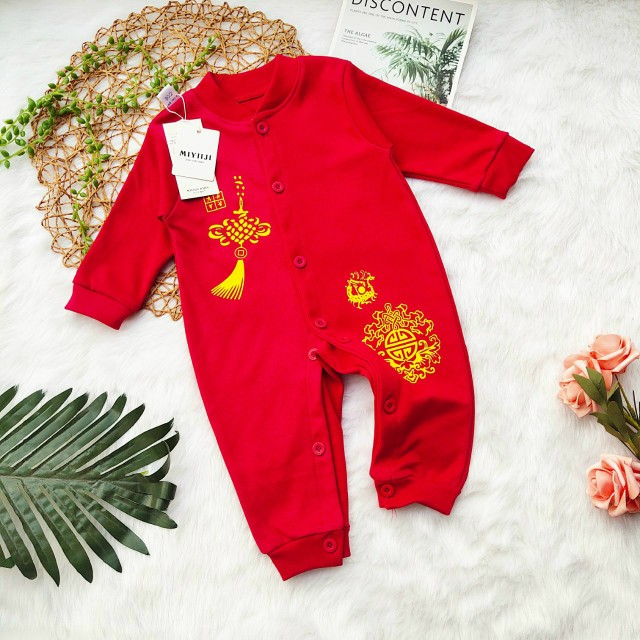 Body Dài Tay Cotton Nỉ/ Body Tết Cho Bé Sơ Sinh Đến 9Kg