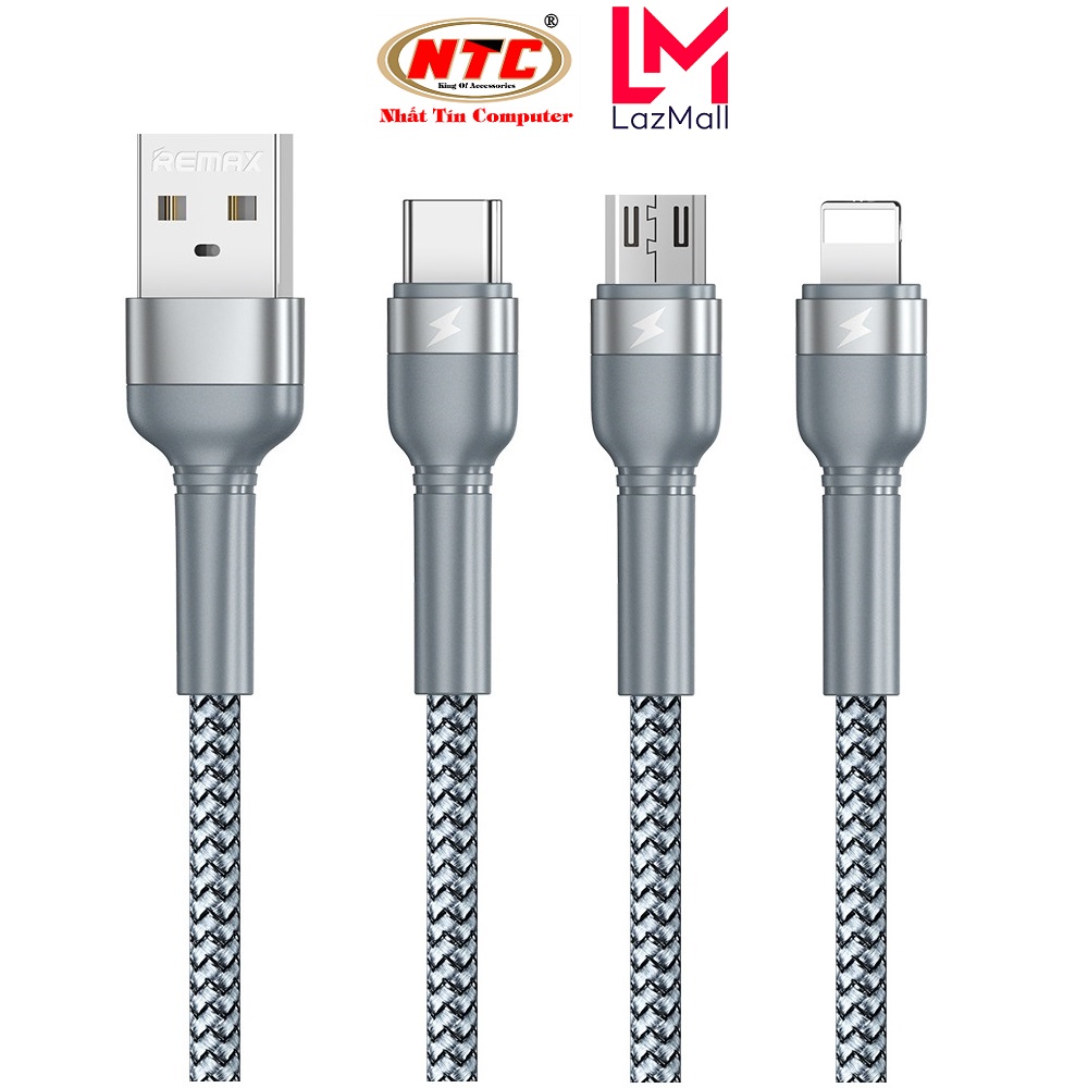 Cáp sạc và truyền data Remax RC-124m Micro-USB / RC-124i Lightning / RC-124a TypeC 2.4A dài 1M (Màu Random) - Nhat Tin Authorised Store