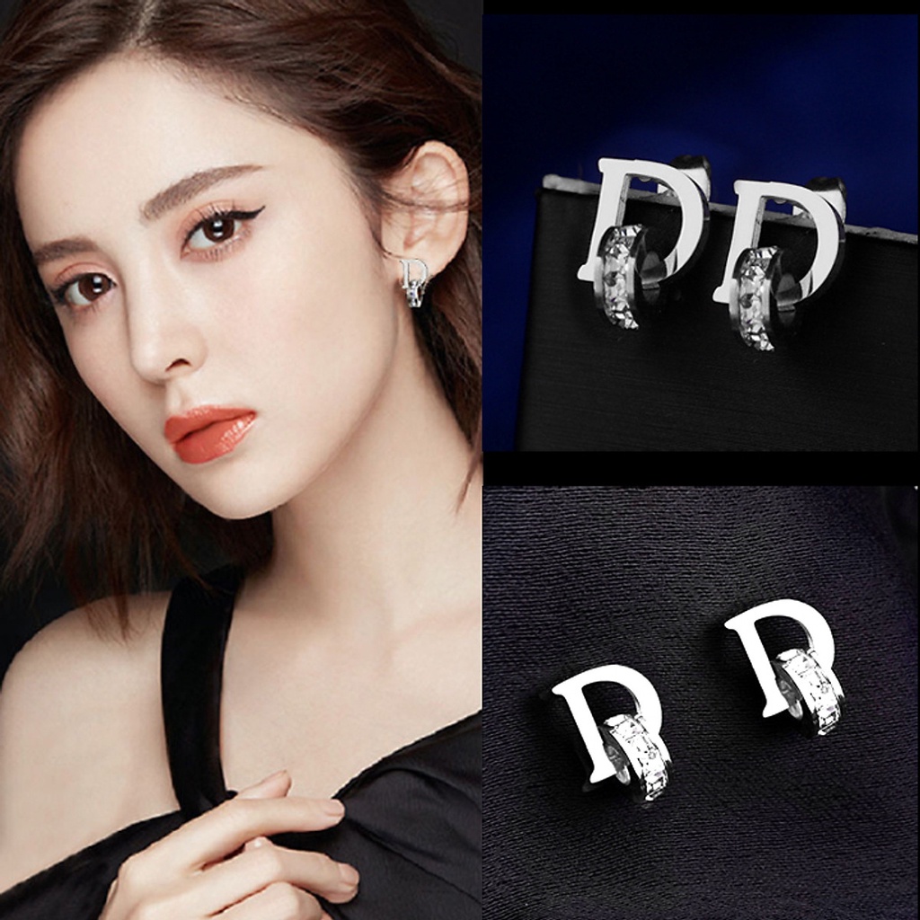 Khuyên tai nữ CDE D-shaped Earrings Silver CDE3019SV
