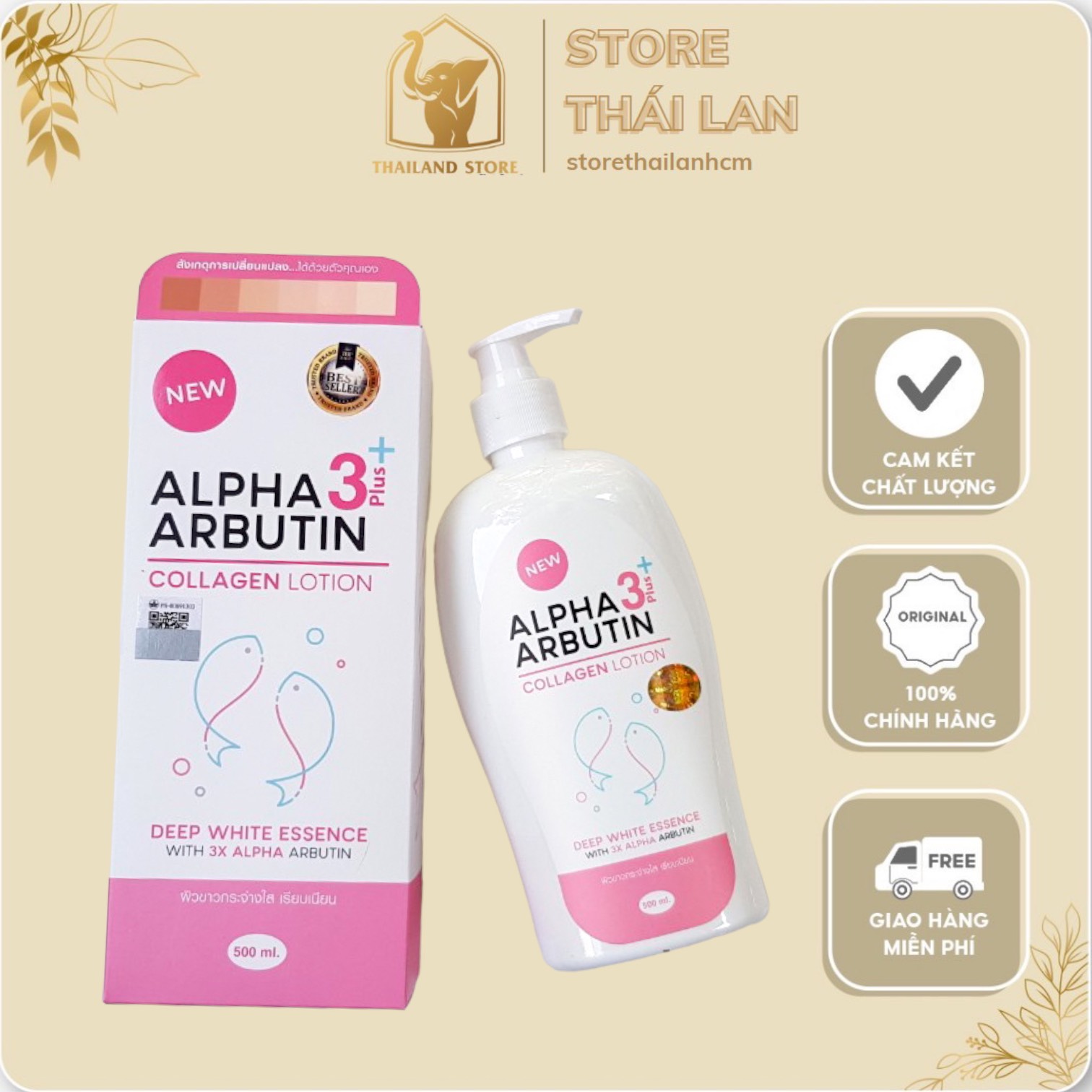 Sữa dưỡng trắng alpha arbutin collagen lotion
