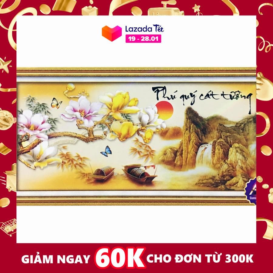 Tranh Đính Đá 5D - Phú Quý Cát Tường 111