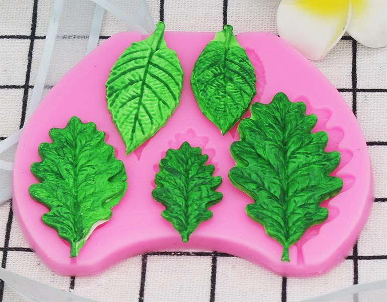 Khuôn silicon 4d làm rau câu làm bánh mẫu 5 lá đẹp