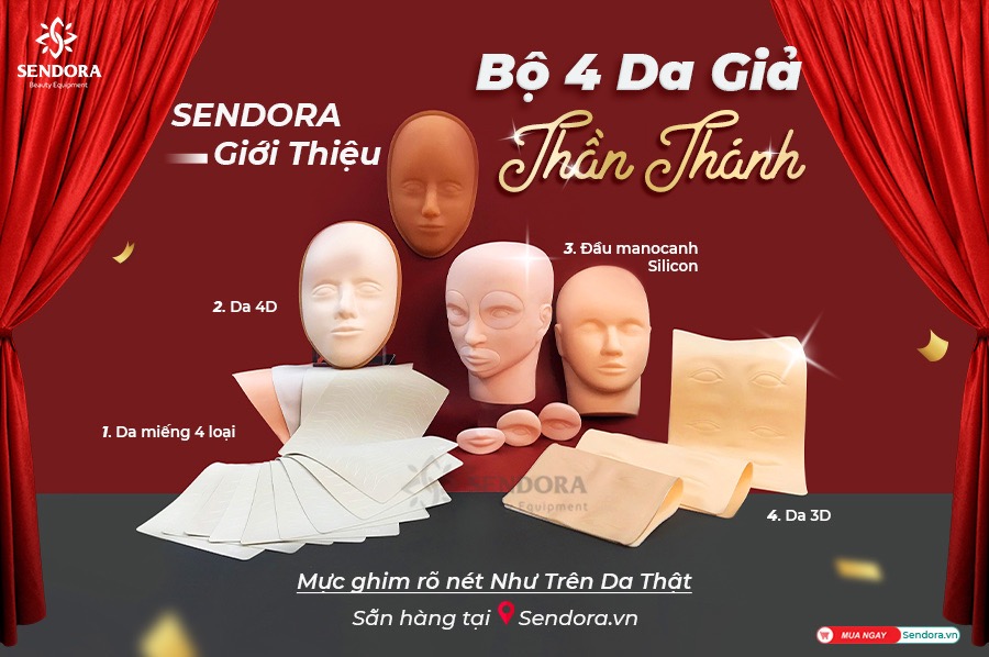 [HCM]Đế da 3D tập phun xăm thẩm mỹ