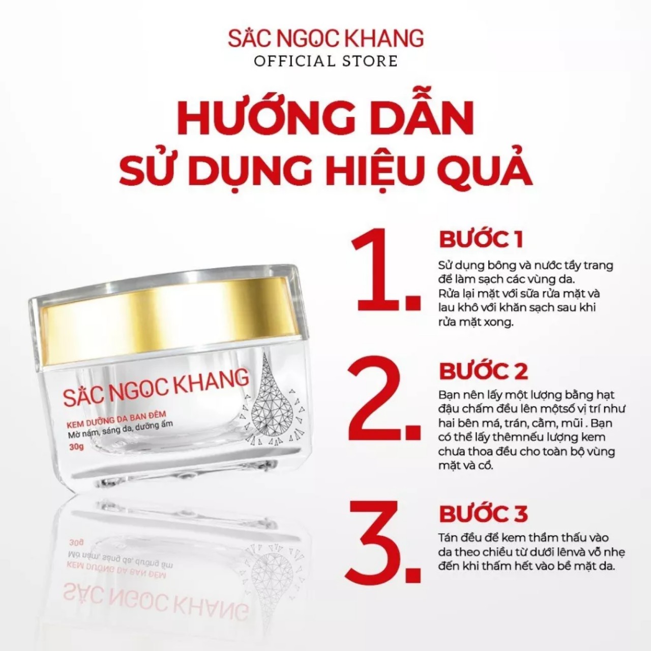 (30g) Kem dưỡng trắng da, nám sạm da Sắc Ngọc Khang