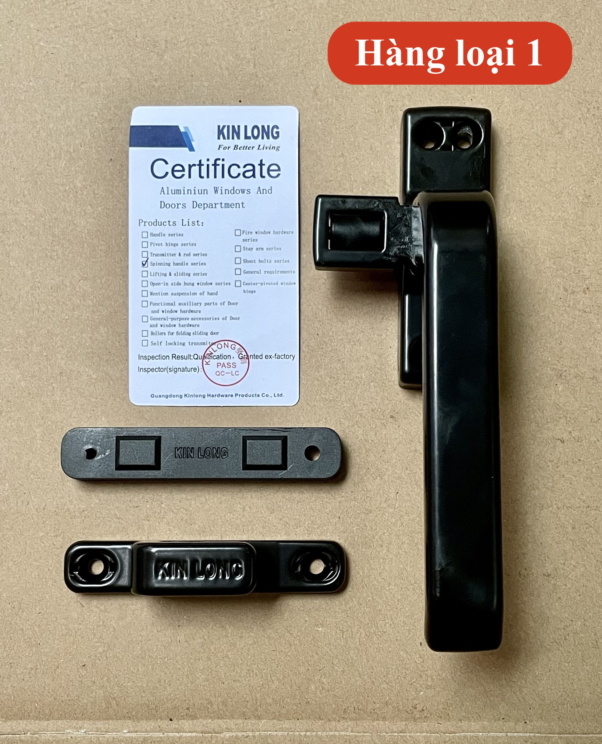 Tay gạt đơn điểm kinlong cz70 - tay gài, tay chốt cửa nhôm xingfa