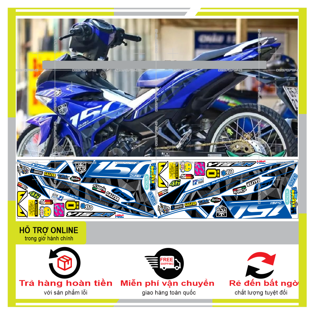TEM RỜI EXCITER 150 Y15ZR XANH GP