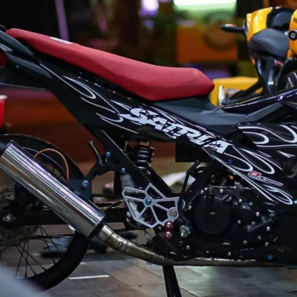 Tem Rời Satria Raider Dán Xe Đen Mẫu Lửa