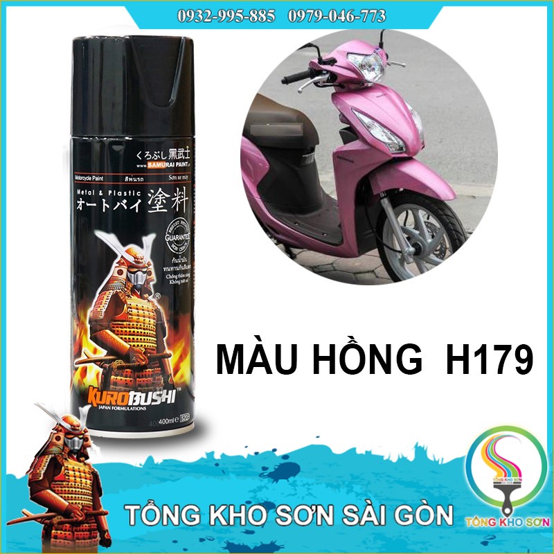 Chai sơn xịt Samurai màu hồng phấn H179