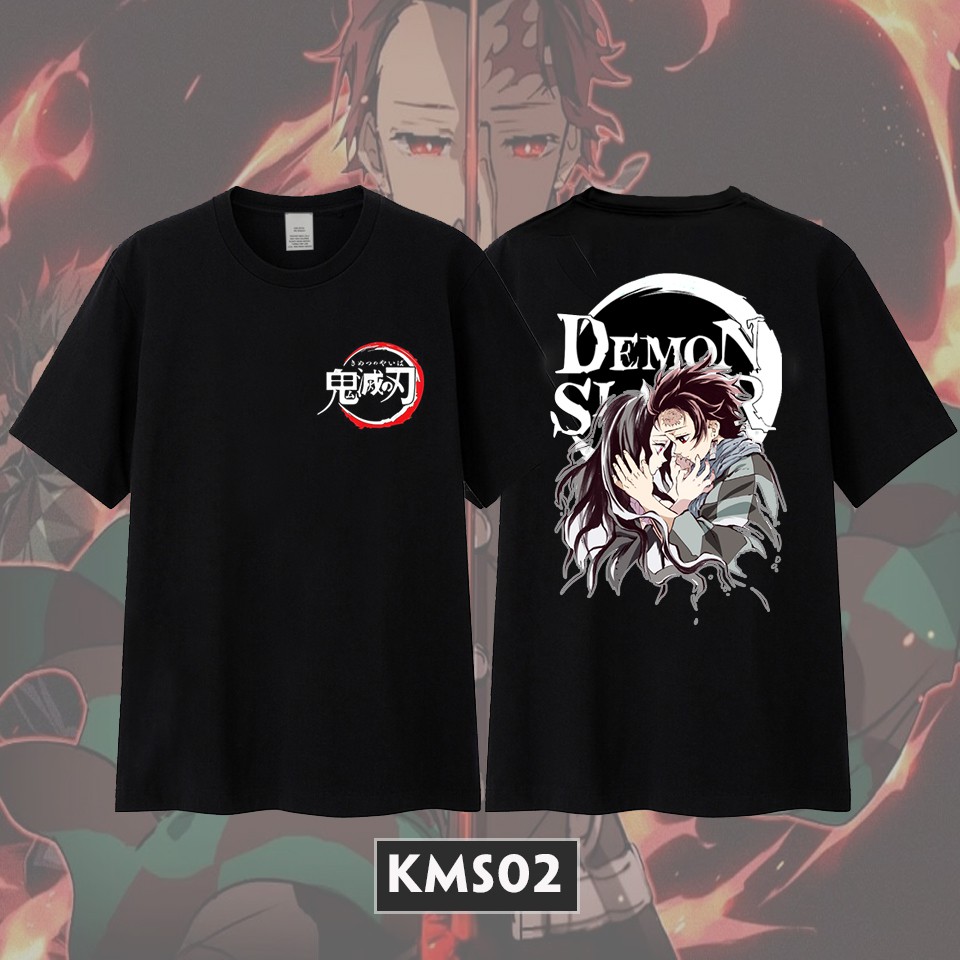 XẢ LỖ BST Áo thun Kimetsu no Yaiba màu đen cực HOT