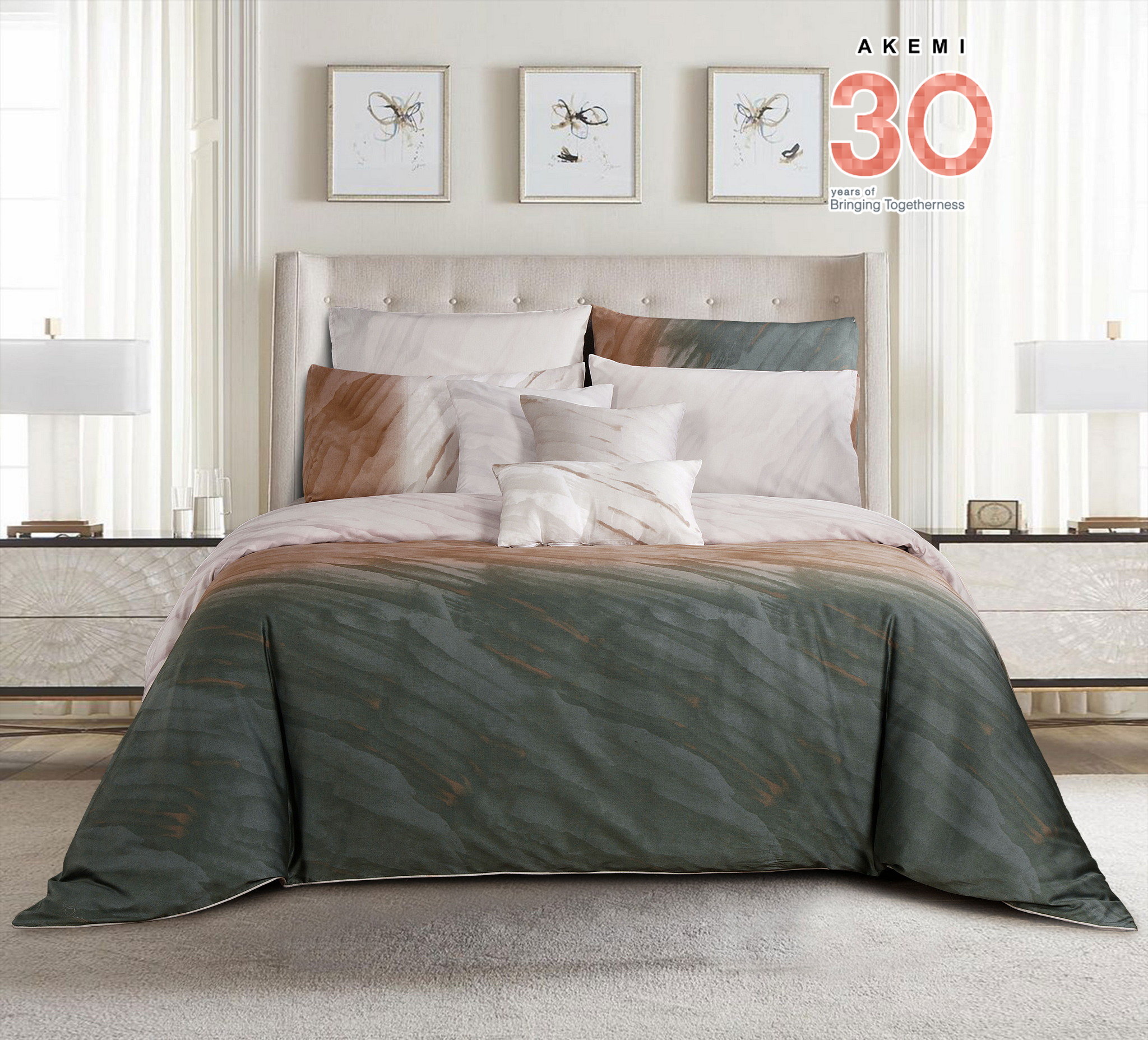 Bộ Ga kèm Vỏ Chăn Akemi Cotton Select Affluence, gồm 6 món (King/Queen)