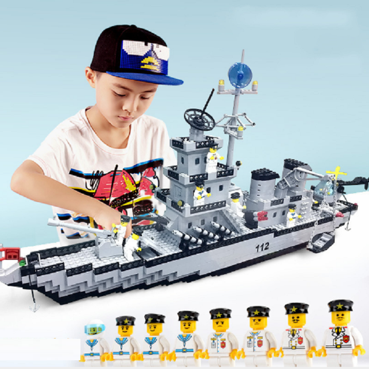 Bộ lắp ráp Qman 112 mô hình chiến hạm khổng lồ