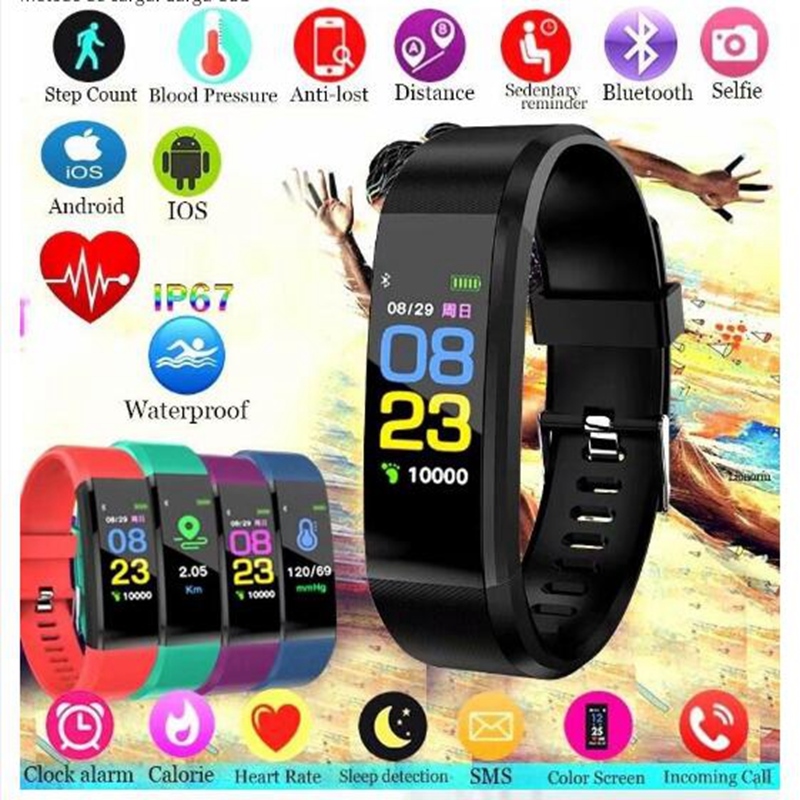 Cheap 115plus Color Screen Smart Bracelet Health Sleep Monitoring Fitness