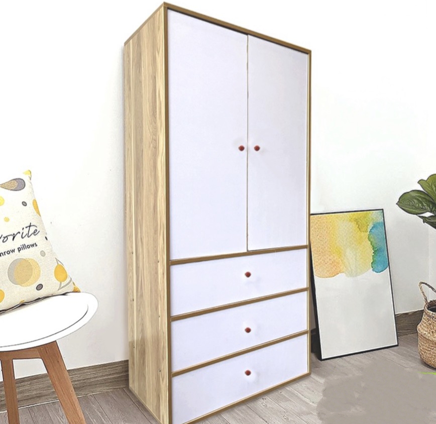 Tủ gỗ đựng quần áo trẻ em 4 ngăn. kích thước c120 x r60 x s30cm. gỗ mdf cao cấp.