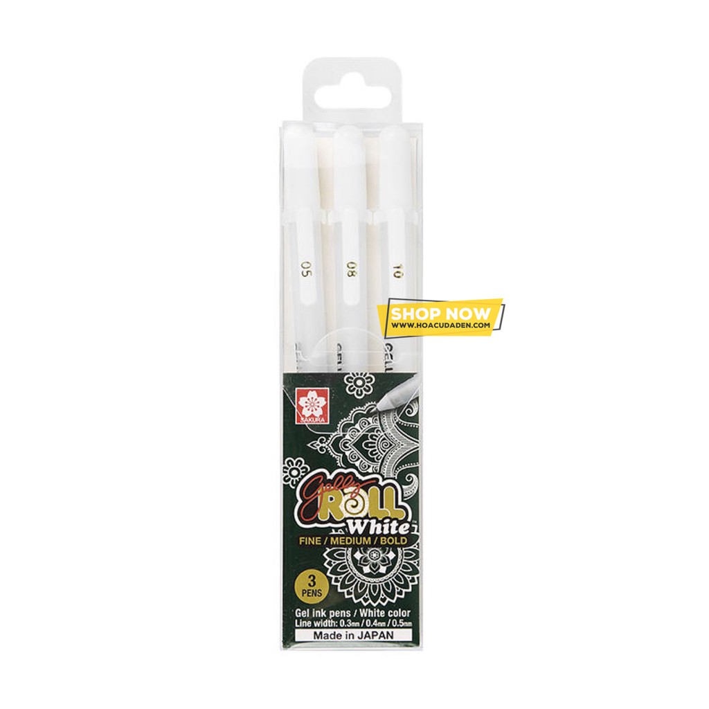 [HCM]Bút Trắng Gelly Roll Sakura Nét (0.5-0.8-1.0)