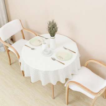 รอบโต๊ะกาแฟผ้าปูโต๊ะวงกลม RESTONIC ขนาดเล็กผ้าปูโต๊ะกลมสีเดียวเรียบง่ายและทันสมัยผ้าปูโต๊ะผ้าปูโต๊ะกลมไม่ต้องซักกันน้ำพีวีซี