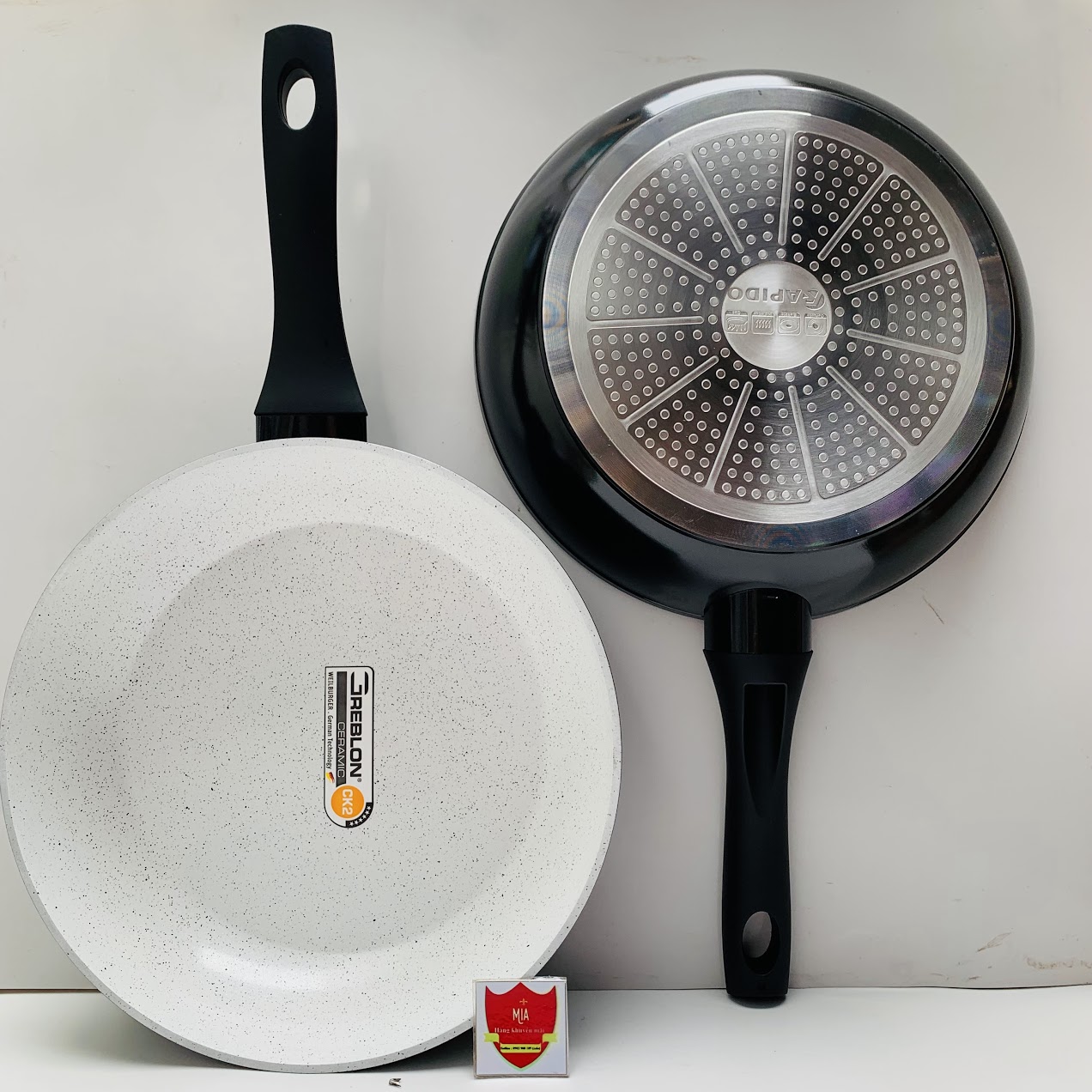 Chảo từ men Đức Rapido Size 20 / 24 / 28 cm đáy chấm