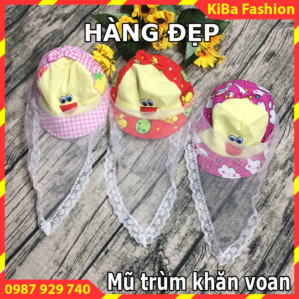 [HÀNG ĐẸP] Mũ nón phủ khăn voan che chắn gió bụi cho bé sơ sinh 0- 12tháng - MSS - TK0160 - (Giao màu ngẫu nhiên) / mũ cho bé sơ sinh / mũ sơ sinh / nón trẻ sơ sinh / nón cho bé sơ sinh / nón mũ phủ khăn von / nó
