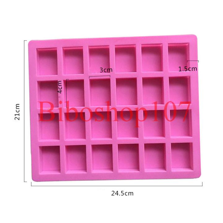 Khuôn silicon làm thạch, rau câu, socola 24 viên socola hình chữ nhật