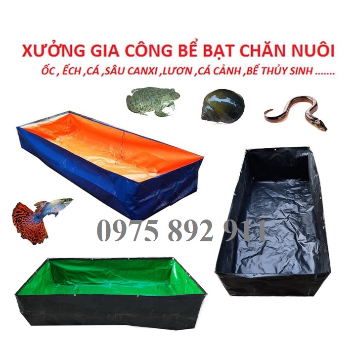 bể bạt ươm ốc ,ếch , cá 2x1x0,5 - chất liệu bạt sịn
