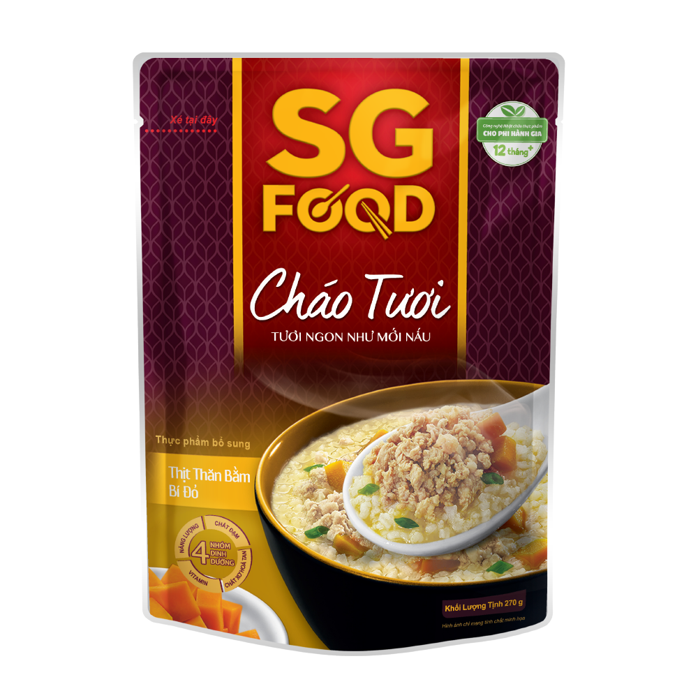 [Siêu thị WinMart] - SGF Cháo tươi thịt thăn &bí đỏ 270g/240g
