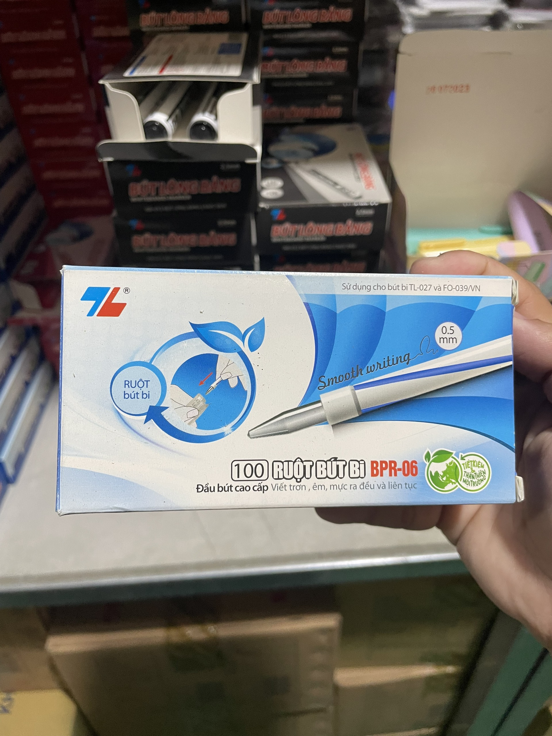 Combo 10 Ống Ruột Bút Bi Thiên Long Officemate Mực Xanh