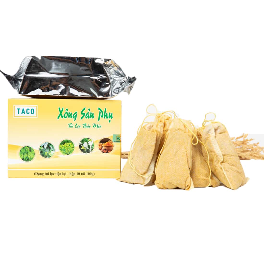[HCM]Túi lọc thảo mộc xông phụ khoa TACO ( 10 túi lọc x 100gr )