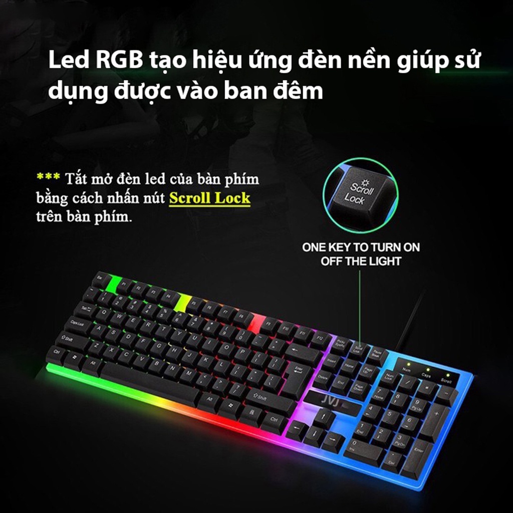 Bàn phím Gaming G21 Tặng kèm Chuột Gaming G21 màu đen LED 7 màu phát sáng trong đêm Bảo Hành 12 tháng ,bàn phím có dây, bàn phím máy tính, bàn phím giả cơ