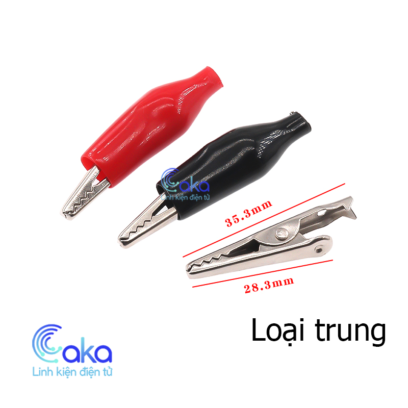 Đầu kẹp cá sấu đỏ đen nhiều kích thước