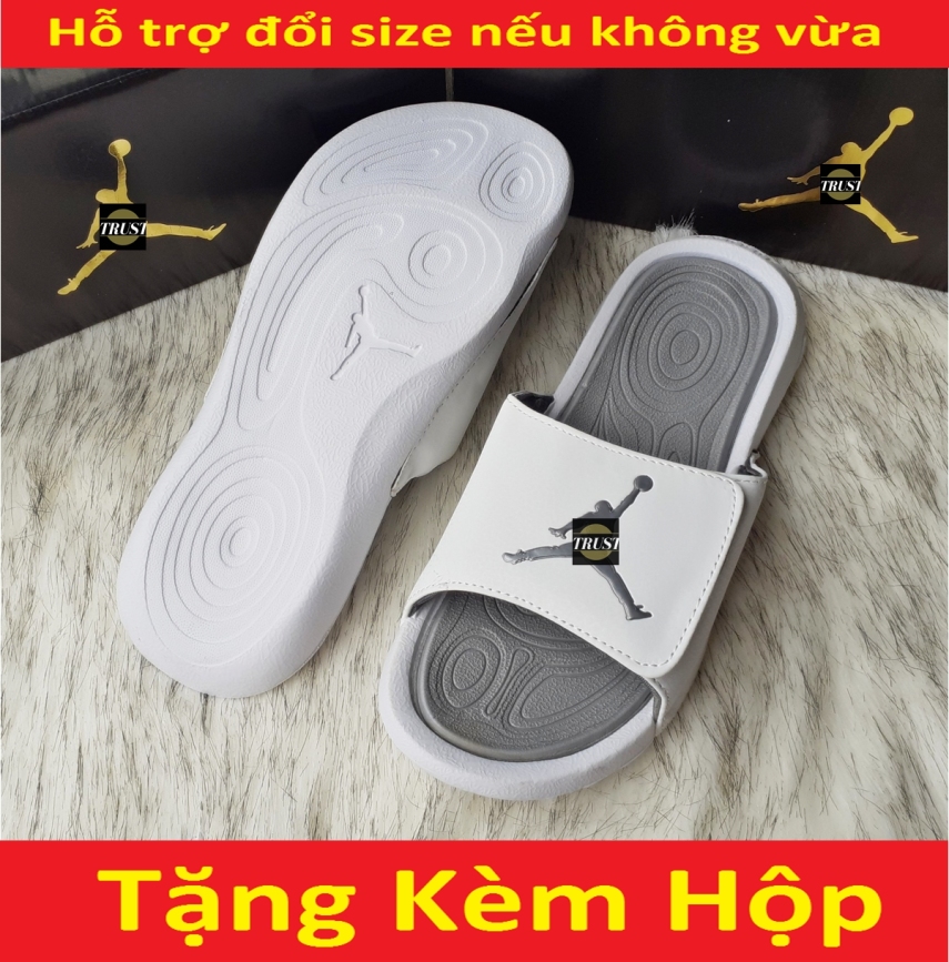 DÉP QUAI NGANG THỜI TRANG JD HYDRO 6 TRẮNG XÁM (Tặng Hộp) - TRUST - dép nam - dép nữ - dép quai ngang - dep nam - dep nu - dep quai ngang - dép thể thao - dep the thao giá rẻ