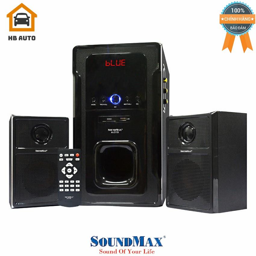 [FreeshipMAX] Loa Bluetooth Soundmax A-2119/2.1 60W RMS (Đen)