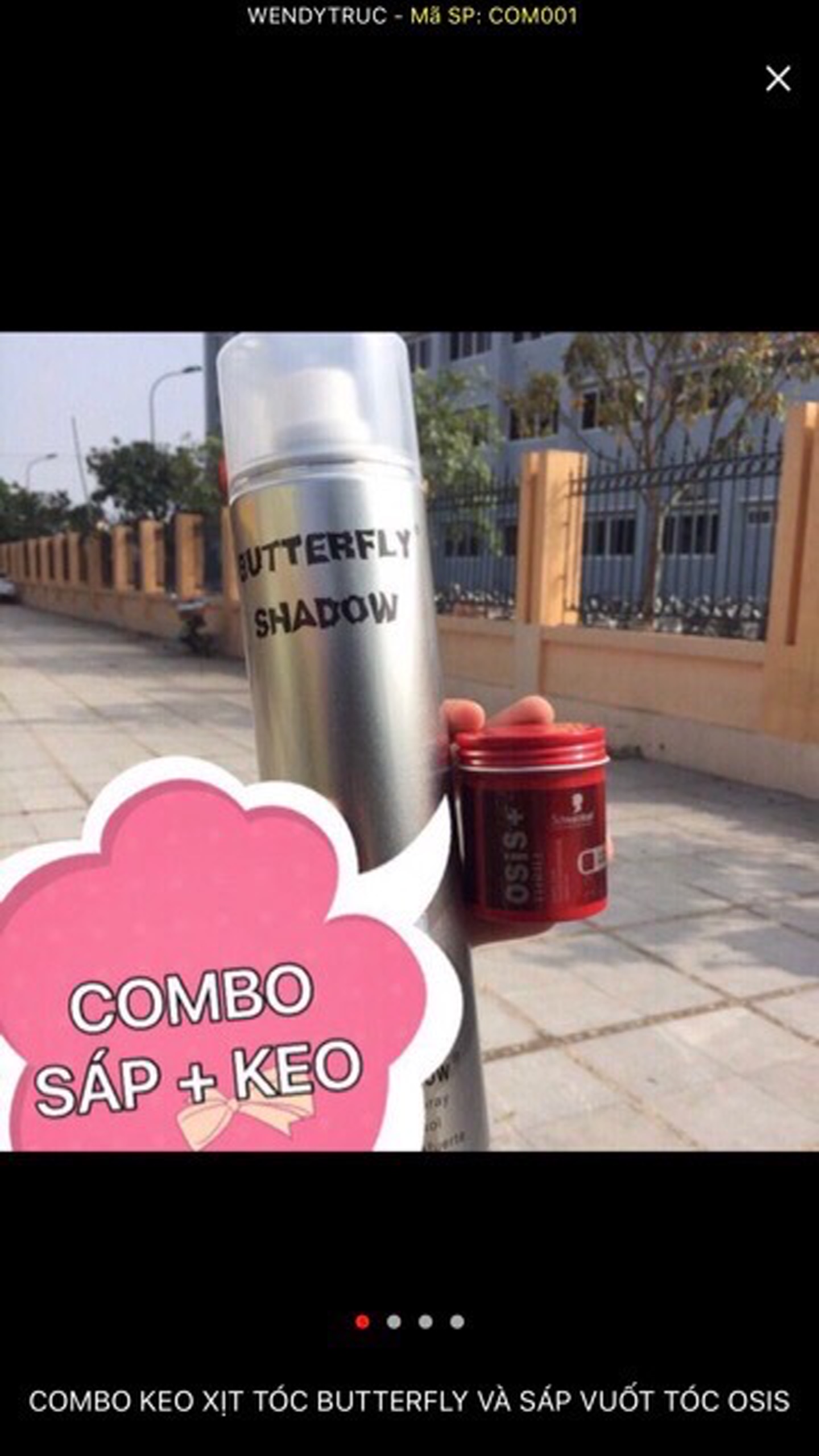 [HCM]Combo tạo kiểu tóc - Sáp Osis và gôm xịt Butterfly Shadow