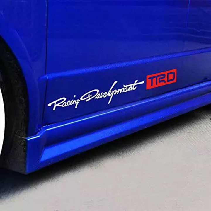 [HCM]Bộ 2 tem dán cửa xe ô tô TRD 02