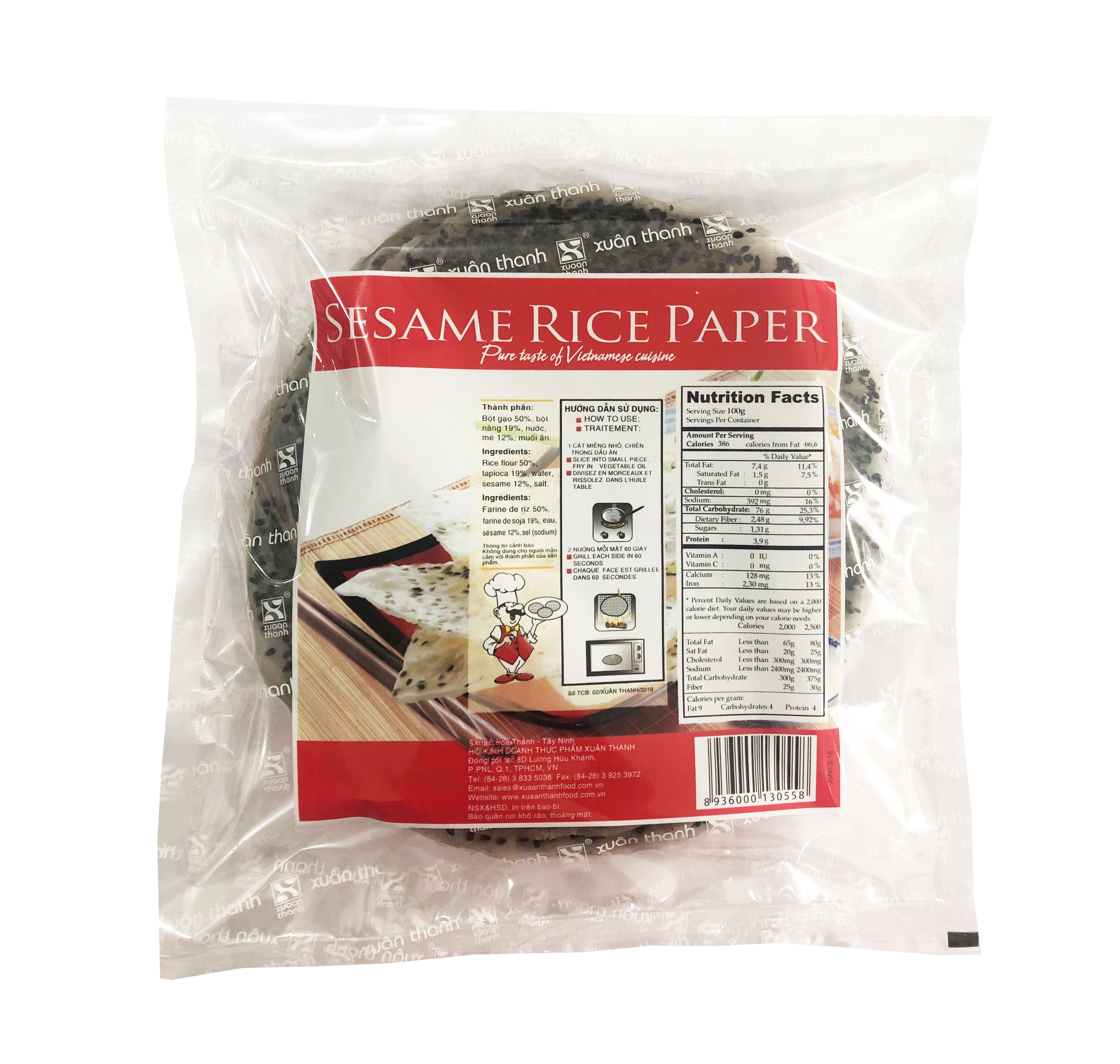 Bánh tráng mè đen Xuân Thanh 454g