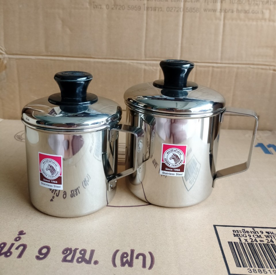 Ca nước Inox có nắp 8cm - 110108 Zebra Thái Lan