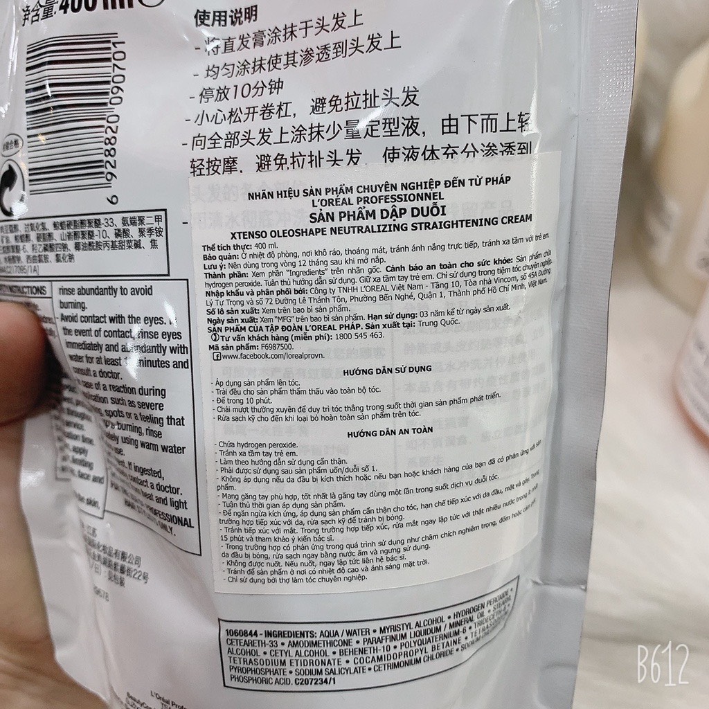 KEM UỐN VÀ DUỖI TÓC LOREAL X-TENSO 400ML