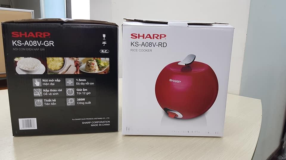 Nồi Cơm Điện Qủa Táo Cao Cấp Sharp KS-A08V-RD (Màu đỏ)