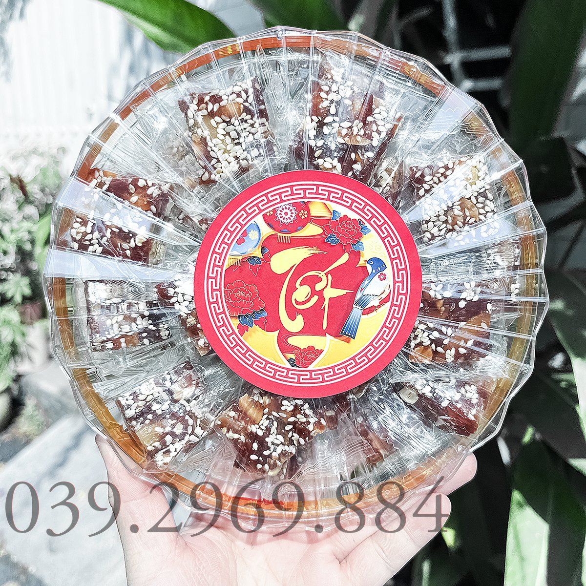 Khay kẹo Tết - 400G kẹo chuối đậu mè gừng mix cơm dừa siêu ngon